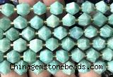 CME882 15 inches 8*10mm faceted bicone amazonite gemstone beads