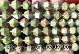 CME885 15 inches 8*10mm faceted bicone unakite gemstone beads