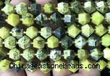 CME886 15 inches 8*10mm faceted bicone yellow turquoise beads