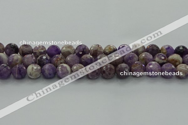 CNA1014 15.5 inches 12mm faceted round dogtooth amethyst beads