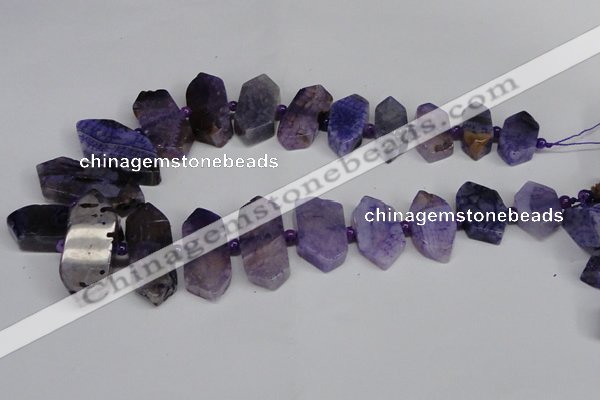 CNG1394 15.5 inches 15*25mm - 20*40mm wand agate gemstone beads