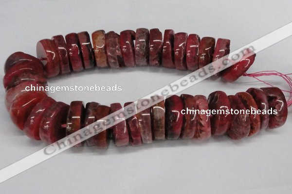 CNG1460 15.5 inches 10*30mm - 12*30mm nuggets agate gemstone beads