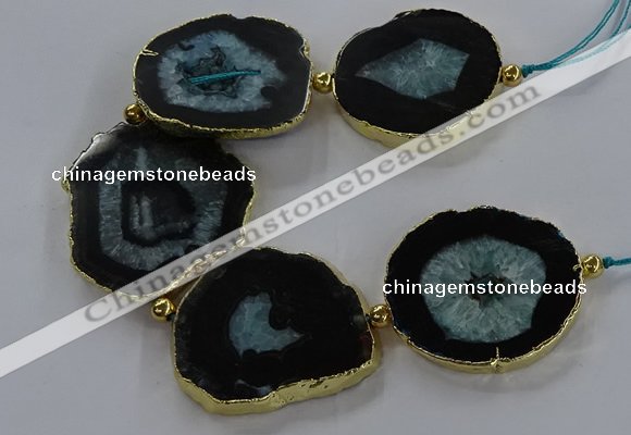 CNG2854 8 inches 35*45mm - 45*55mm freeform druzy agate beads