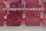 CNG6930 15.5 inches 5*8mm - 8*12mm nuggets strawberry quartz beads