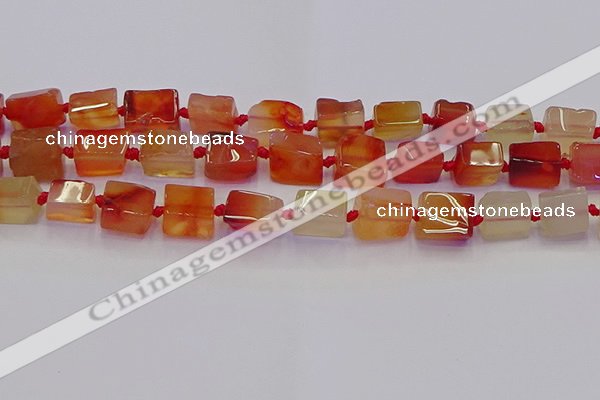 CNG6933 15.5 inches 8*12mm - 10*16mm nuggets red agate beads