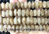 CNG9204 7*11mm - 8*12mm faceted nuggets golden strawberry quartz beads