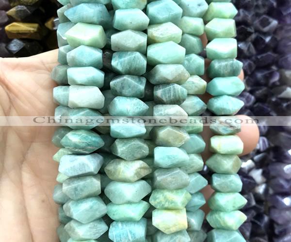 CNG9212 15 inches 7*11mm - 8*12mm faceted nuggets amazonite beads