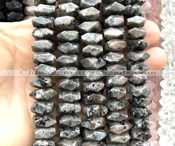 CNG9216 15 inches 7*11mm - 8*12mm faceted nuggets rainbow labradorite beads