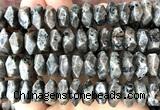 CNG9216 15 inches 7*11mm - 8*12mm faceted nuggets rainbow labradorite beads