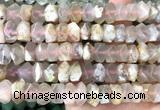 CNG9222 15 inches 7*11mm - 8*12mm faceted nuggets sakura agate beads