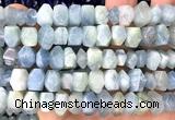 CNG9250 15 inches 6*10mm - 7*12mm faceted nuggets aquamarine beads