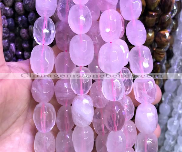 CNG9351 15 inches 12*16mm - 15*20mm faceted nuggets rose quartz beads