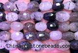 CNG9360 15 inches 12*16mm - 15*20mm faceted nuggets black rutilated quartz beads