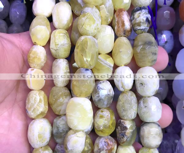 CNG9366 15 inches 12*16mm - 15*20mm faceted nuggets yellow opal beads