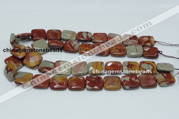 CNJ16 15.5 inches 20*20mm faceted square natural noreena jasper beads