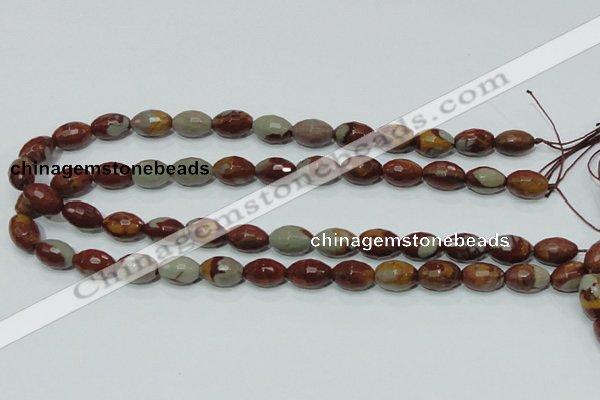 CNJ28 15.5 inches 10*14mm faceted rice natural noreena jasper beads