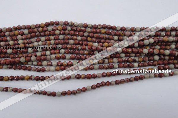 CNJ35 15.5 inches 4mm faceted round noreena jasper beads