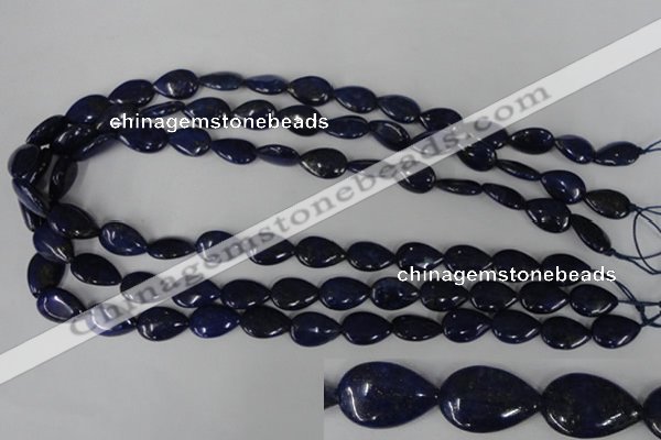 CNL501 15.5 inches 10*14mm flat teardrop natural lapis lazuli beads