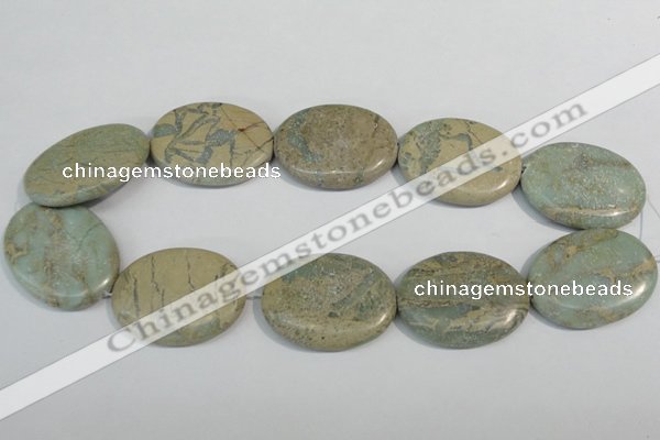 CNS246 15.5 inches 30*40mm oval natural serpentine jasper beads