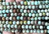 CNT591 15 inches 6mm round natural turquoise gemstone beads