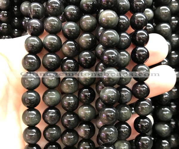 COB863 15 inches 10mm round rainbow obsidian beads wholesale