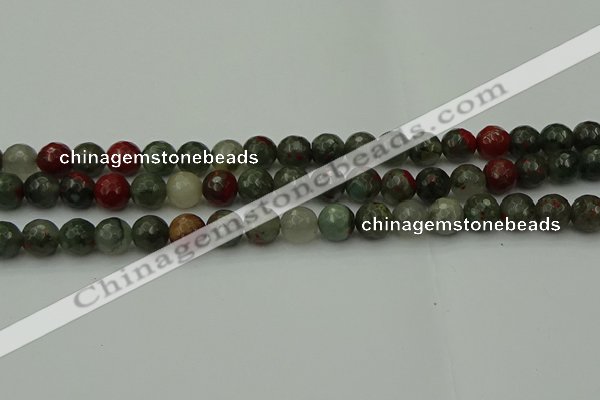 COJ463 15.5 inches 10mm faceted round blood jasper beads wholesale