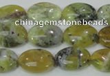 COP563 15.5 inches 13*18mm oval natural yellow & green opal beads