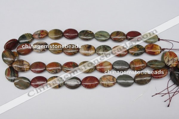 CPJ404 15 inches 15*20mm oval picasso jasper gemstone beads