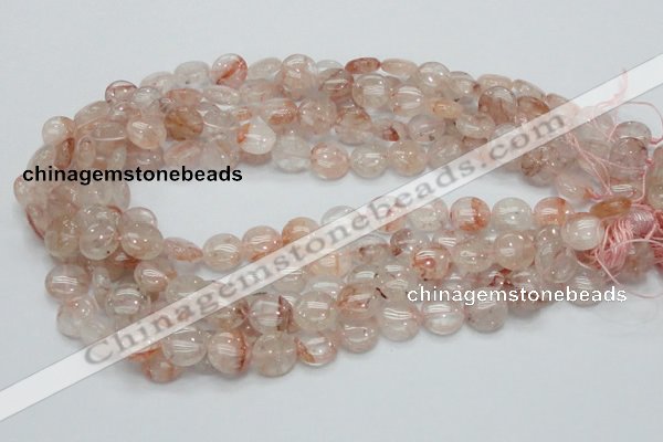 CPQ02 15.5 inches 15mm flat round natural pink quartz beads