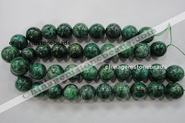 CPT211 15.5 inches 20mm round green picture jasper beads