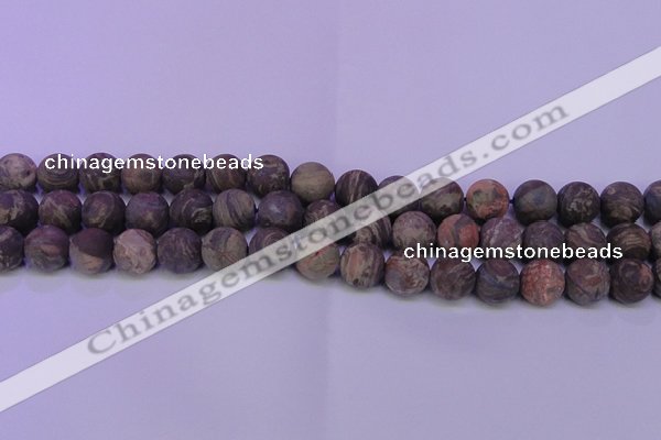 CRA122 15.5 inches 8mm round matte rainforest agate beads