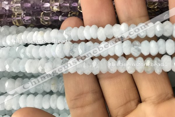 CRB3008 15.5 inches 5*8mm faceted rondelle aquamarine beads