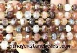 CRB6005 15 inches 6*8mm faceted rondelle red quartz beads