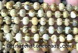 CRB6020 15 inches 6*8mm faceted rondelle picture jasper beads