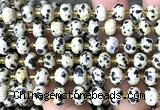 CRB6022 15 inches 6*8mm faceted rondelle dalmatian jasper beads