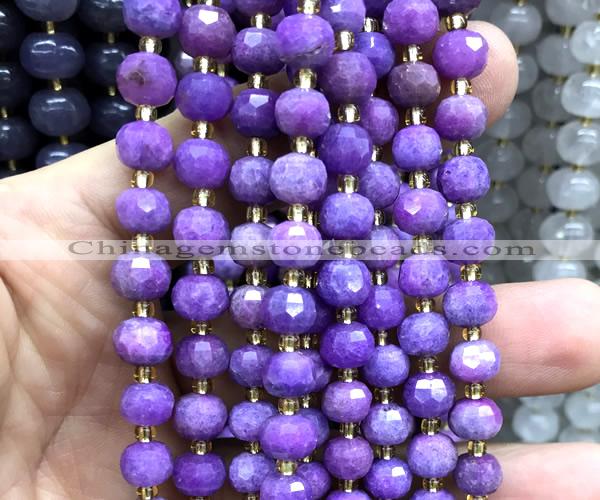 CRB6056 15 inches 6*8mm faceted rondelle dyed jade beads