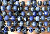 CRB6065 15 inches 6*8mm faceted rondelle dumortierite beads