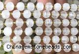 CRB6086 15 inches 6*8mm faceted rondelle Angola white quartz beads