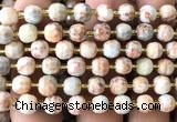 CRB6094 15 inches 6*8mm faceted rondelle red net jasper beads