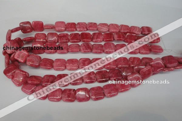 CRC28 15.5 inches 14*14mm square dyed rhodochrosite gemstone beads