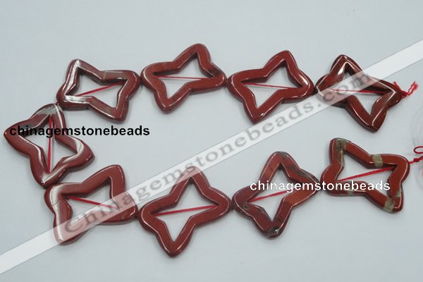 CRE23 16 inches 30*40mm bowknot natural red jasper beads wholesale