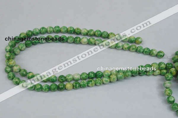 CRF182 15.5 inches 8mm round dyed rain flower stone beads wholesale