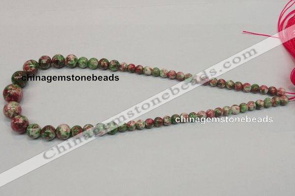 CRF30 15.5 inches multi sizes round dyed rain flower stone beads wholesale