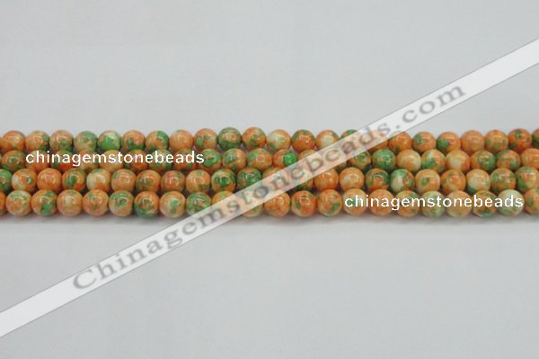 CRF309 15.5 inches 8mm round dyed rain flower stone beads wholesale