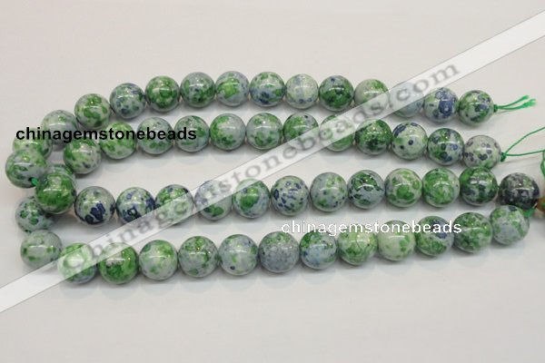 CRF46 15.5 inches 12mm round dyed rain flower stone beads wholesale