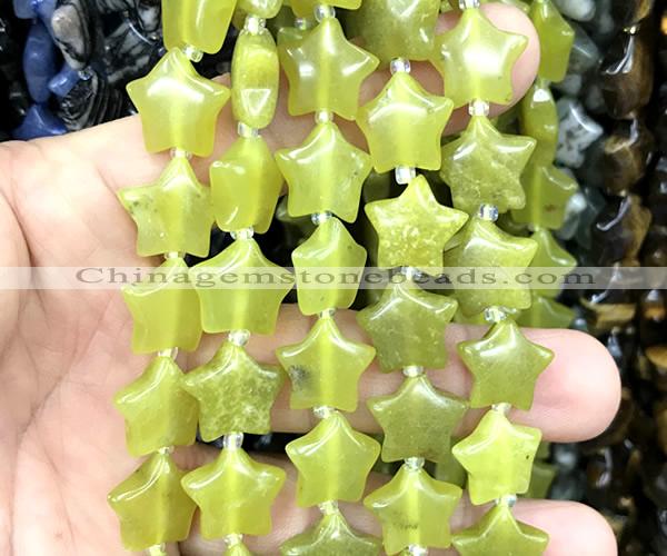 CRG69 15 inches 16mm star lemon jade beads wholesale