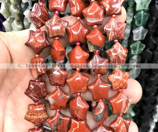 CRG76 15 inches 16mm star red jasper beads wholesale