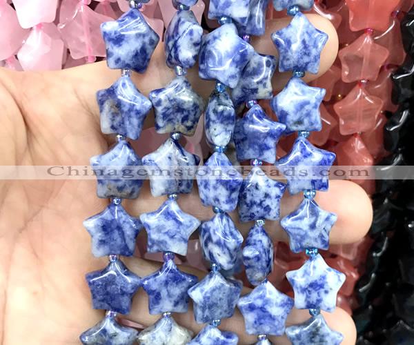 CRG86 15 inches 16mm star blue spot stone beads wholesale