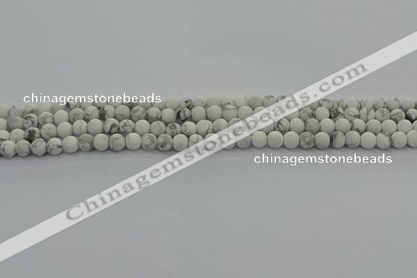 CRO1140 15.5 inches 4mm round matte white howlite beads