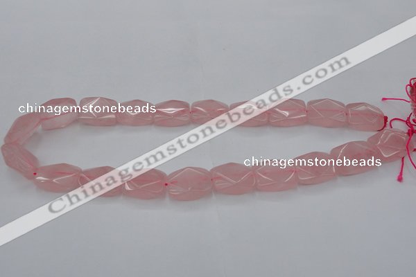 CRQ657 15.5 inches 15*20mm faceted rectangle rose quartz beads